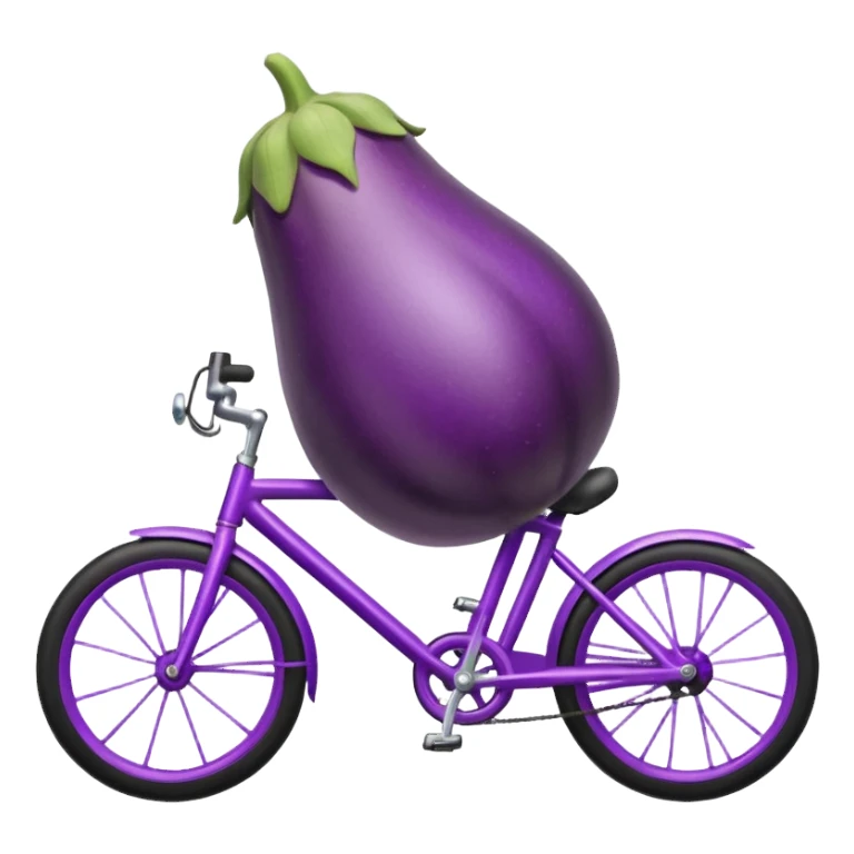 Eggplant riding a bike sticker