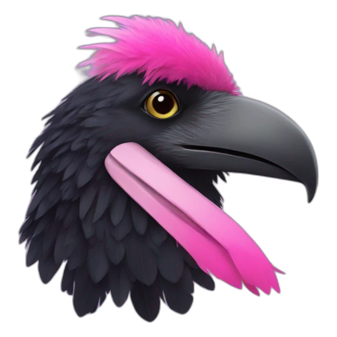 HSE Raven with pink feathers sticker
