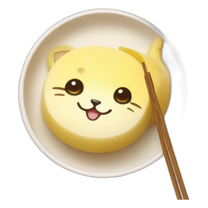 banana rice cake mochi cat sticker