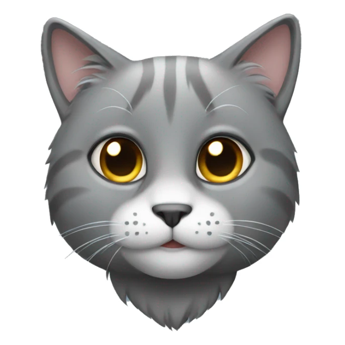Furry grey cat sticker