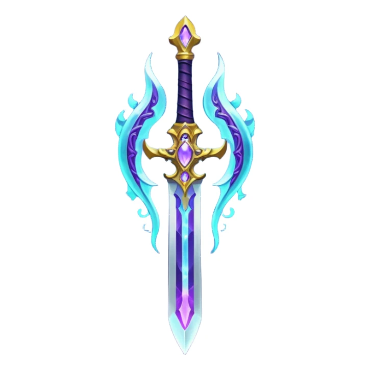 magical greatsword with a Eldritch purple powers in it sticker