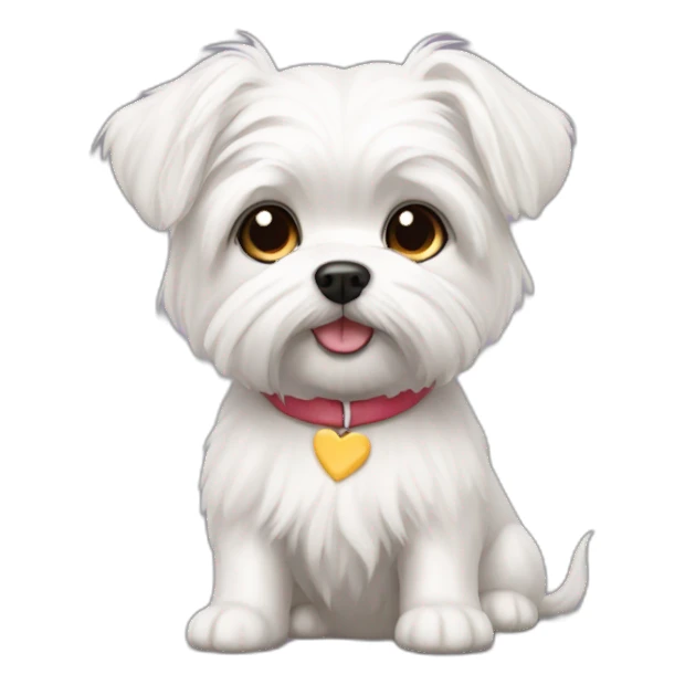 maltese dog short haired love cheese sticker