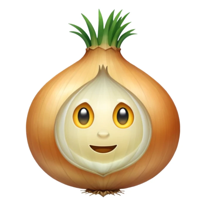 an onion emoji with a window sticker