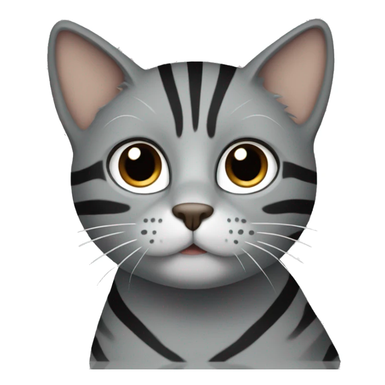 Grey cat with black and brown stripes sticker