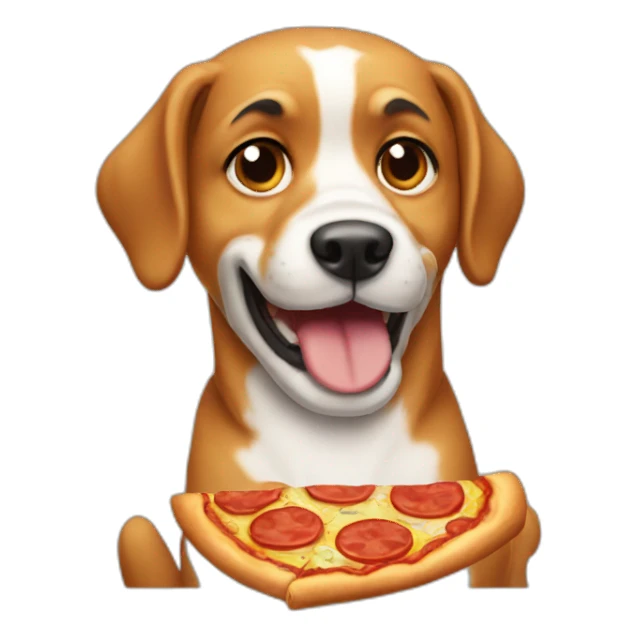 Dog eat pizza sticker