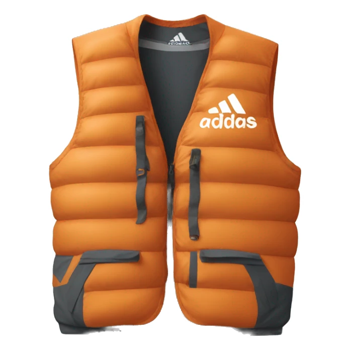 Orange vest with adidas terrex logo  sticker
