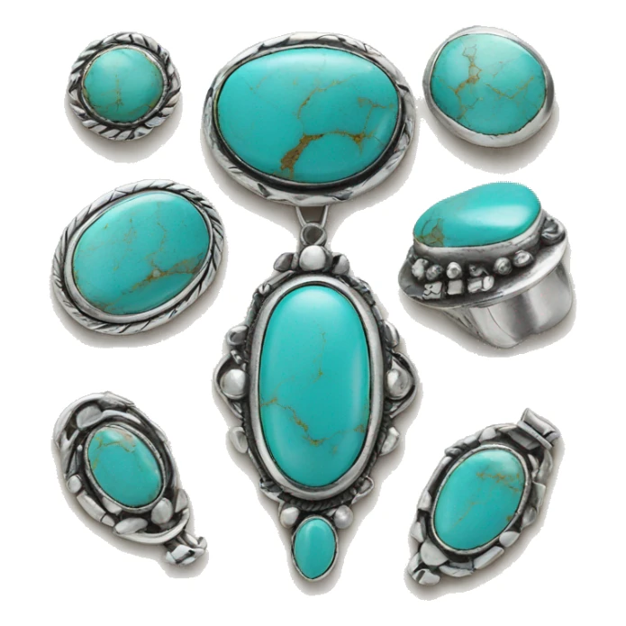 Western silver turquoise jewelry  sticker