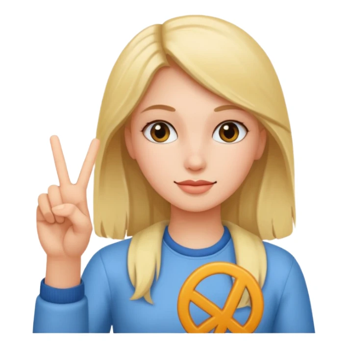 A girl with a pic sign  sticker