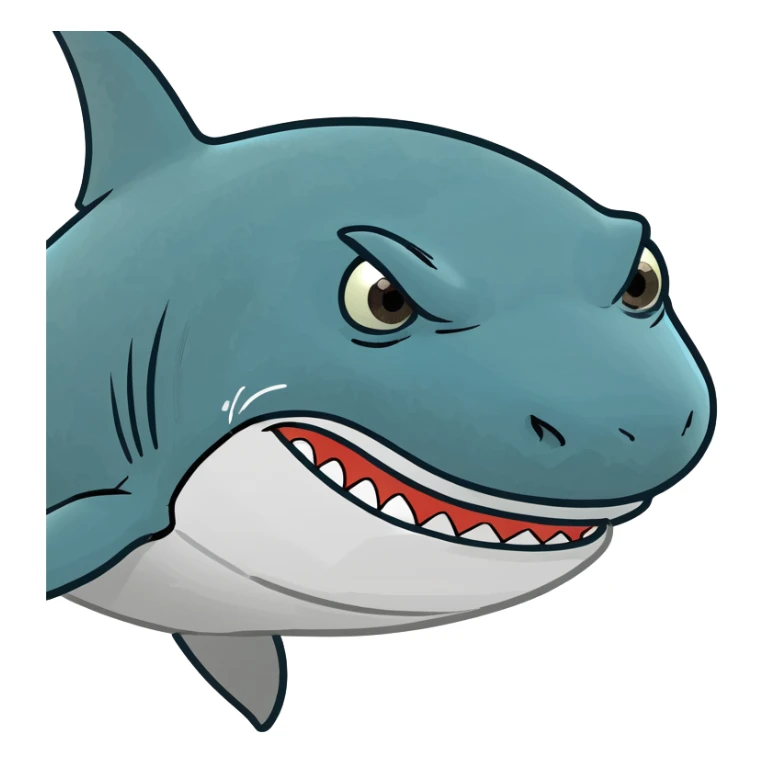 Un tiburón con tenis azules  sticker