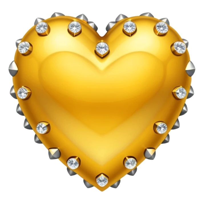 a golden heart studded with diamonds sticker