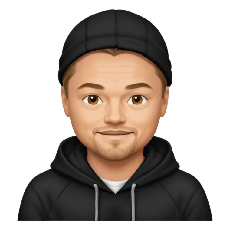 leonardo di caprio with black hoodie sticker