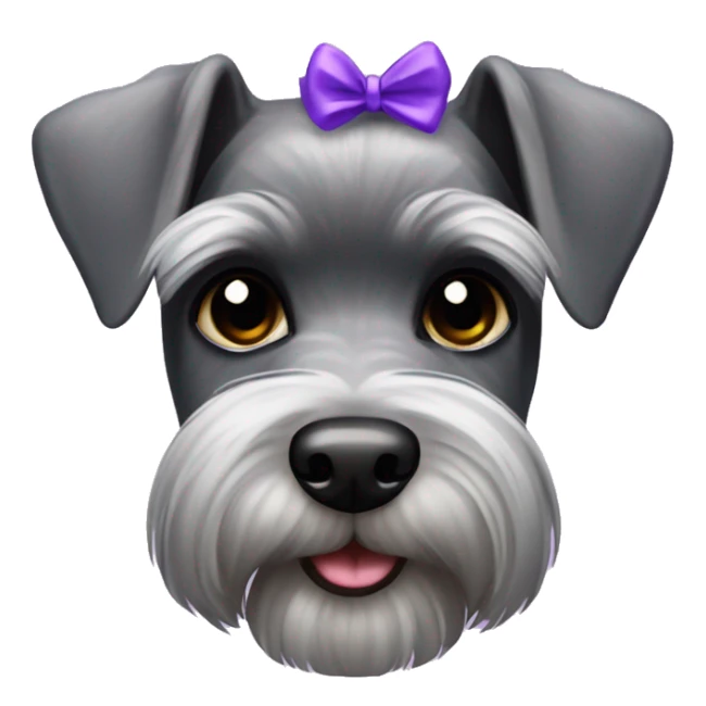 Miniature schnauzer with purple bow sticker