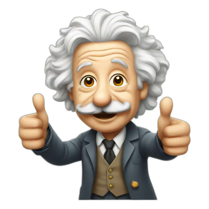 albert einstein with thumbs up sticker