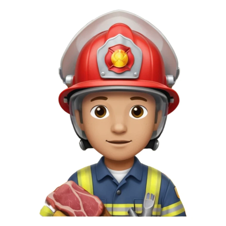 Firefighter cooking meat using building that is on fire sticker