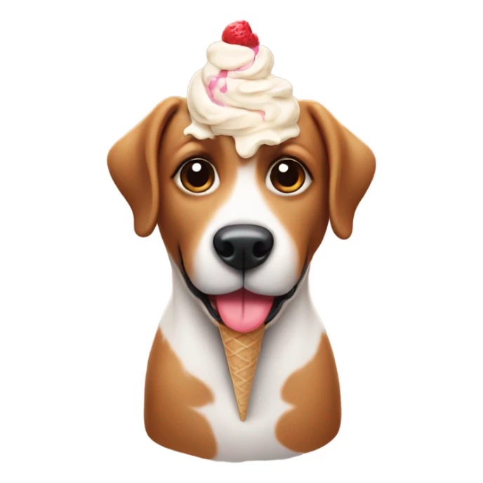 Cute dog with ice cream sticker