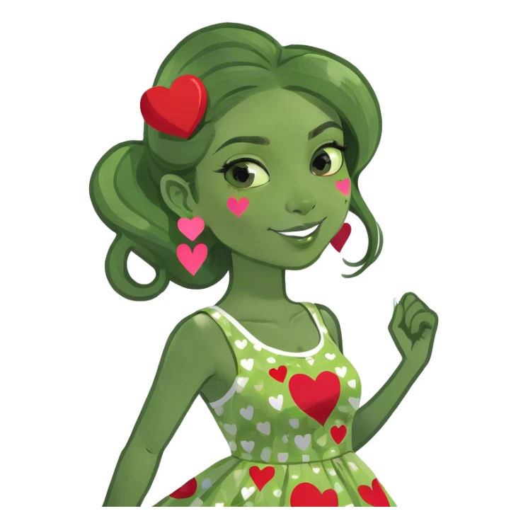 Girl with hearts sticker