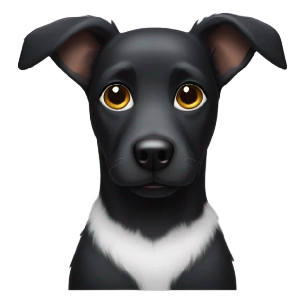 Black dog with one ear up and one down sticker