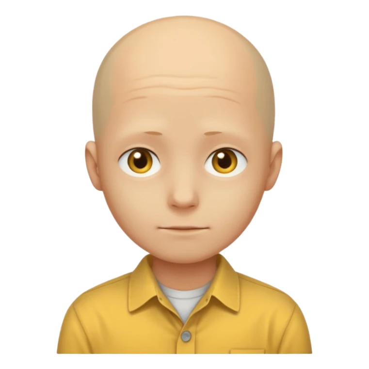 shy no hair circle face yellow sticker