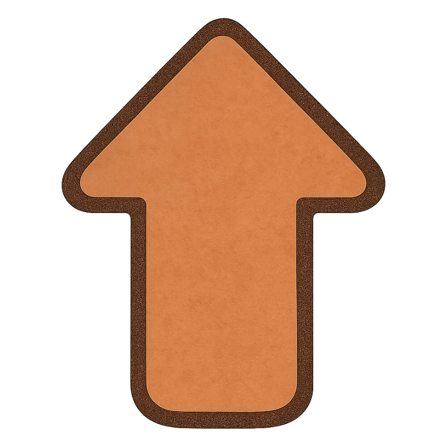 upward arrow for high-level task, minimalistic flat design sticker