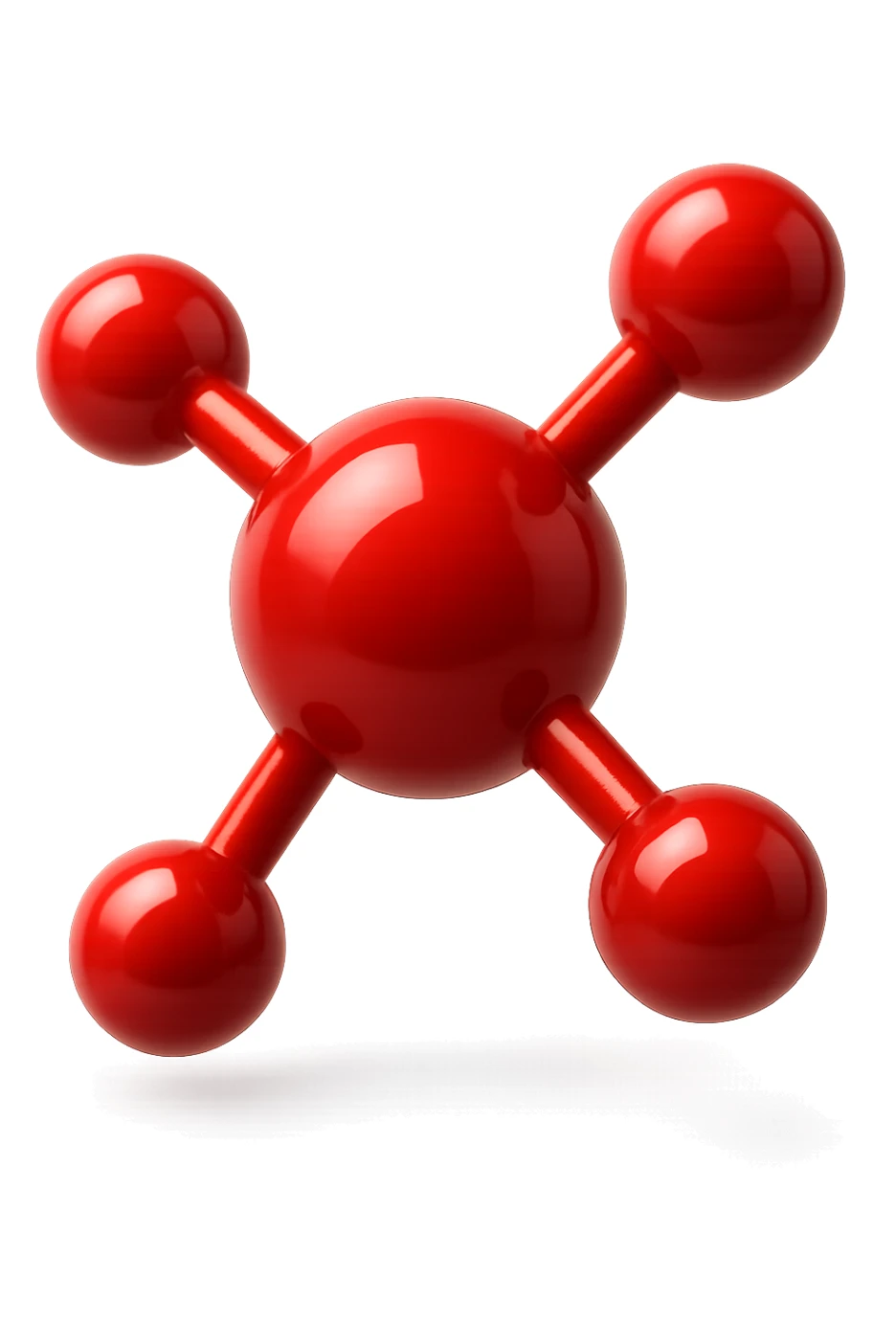 molecola chimica lunga rossa 3d sticker