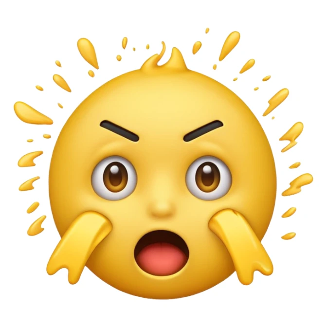 Make a normal classic yellow emoji that’s crashing sticker