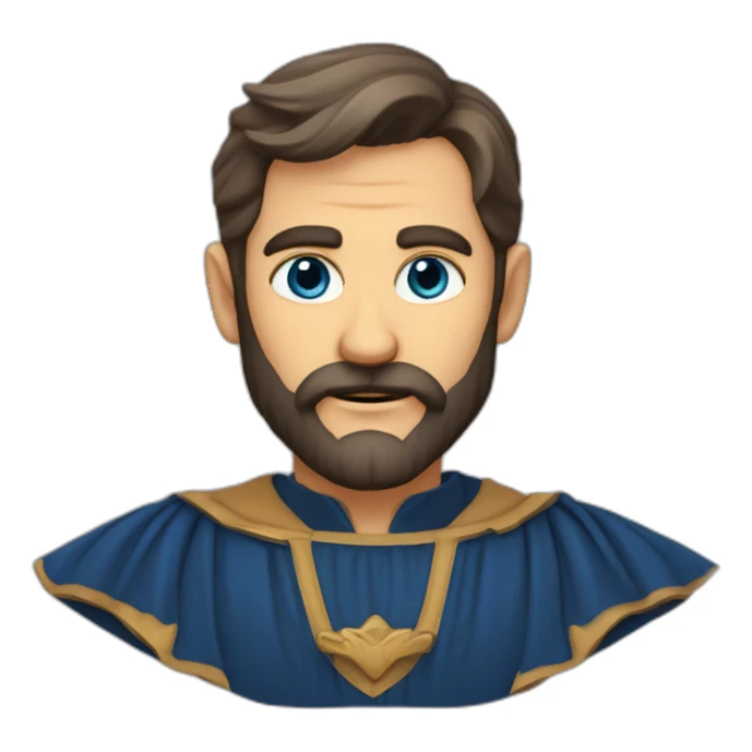 Chauve barbe légère yeux bleu sticker