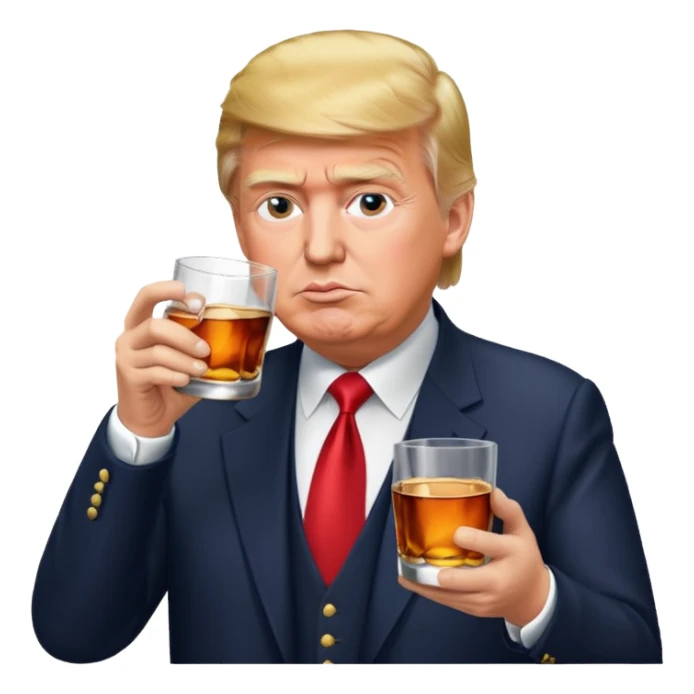 Trump drinks whiskey. sticker
