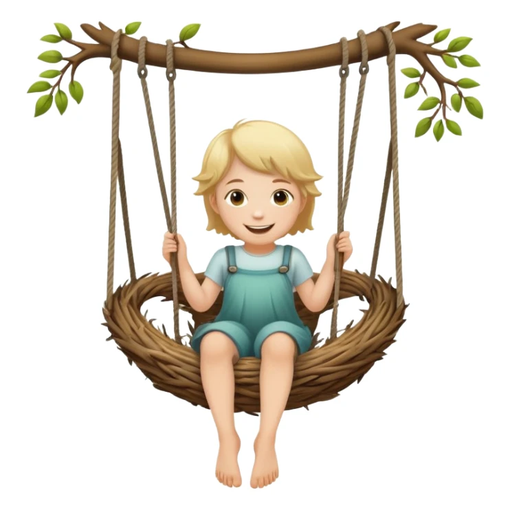 White child riding in a nest swing sticker