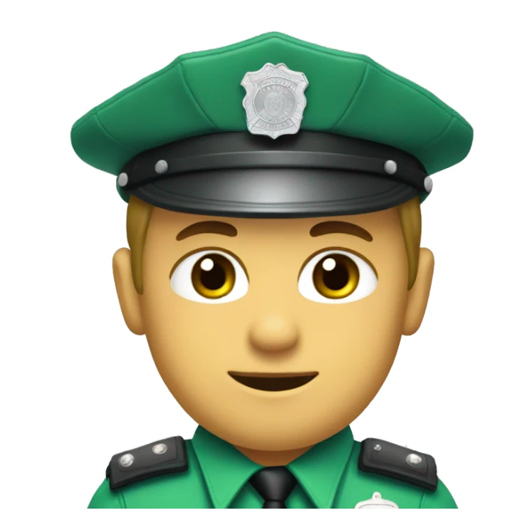 policia con uniforme verde, camisa verde agua sticker