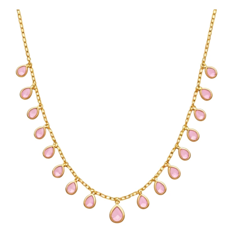 Gold and light pink necklace sticker