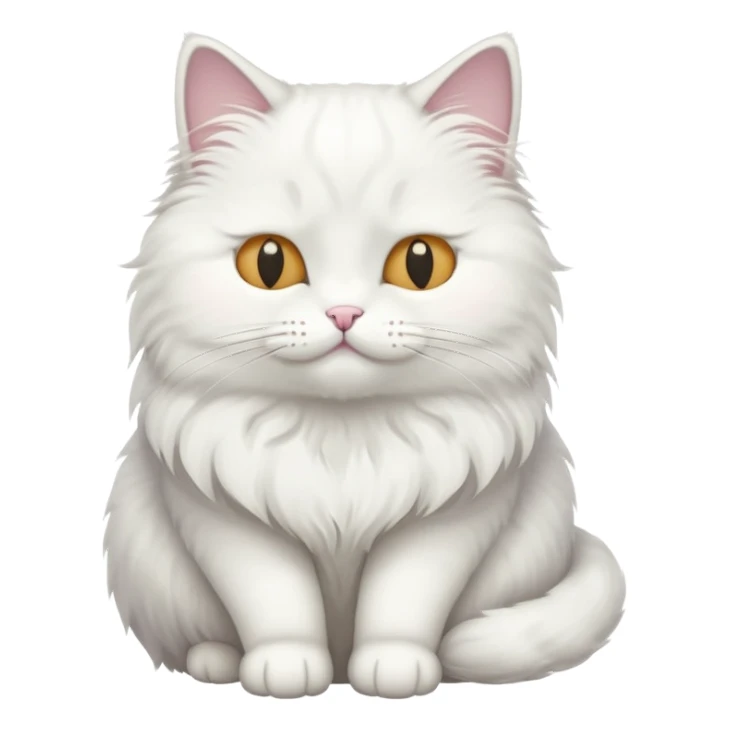 A white cat sitting with eyes closed sticker