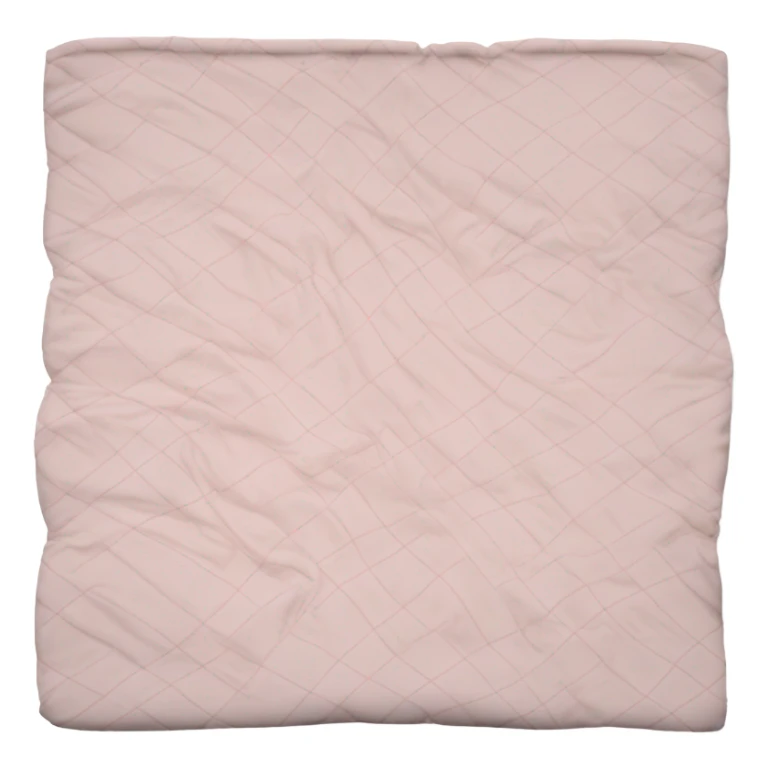 A cozy light pink folded plaid blanket  sticker