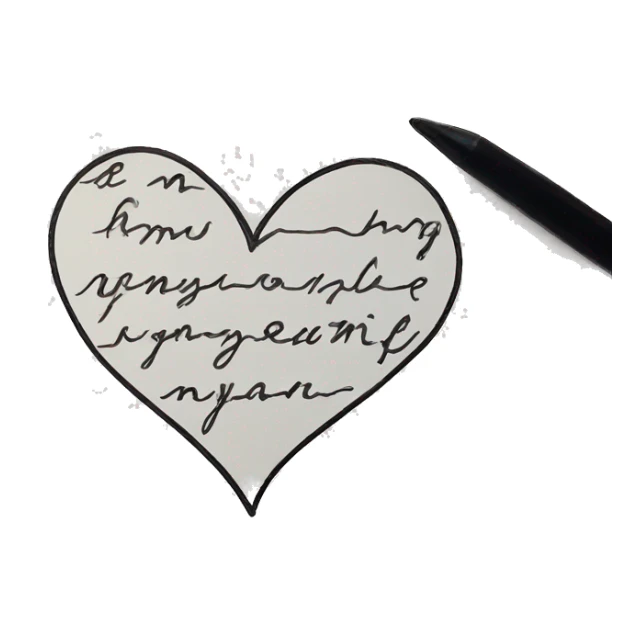 My heart Love handwriting  sticker