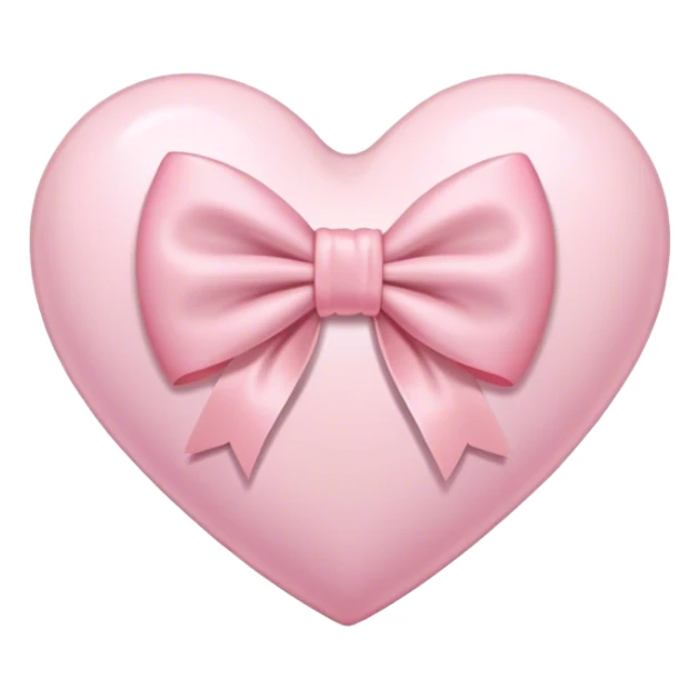 Light pink heart with a light pink bow sticker