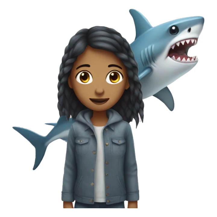 girl with shark sticker