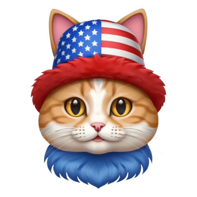 Cat celebrating Fourth of July sticker