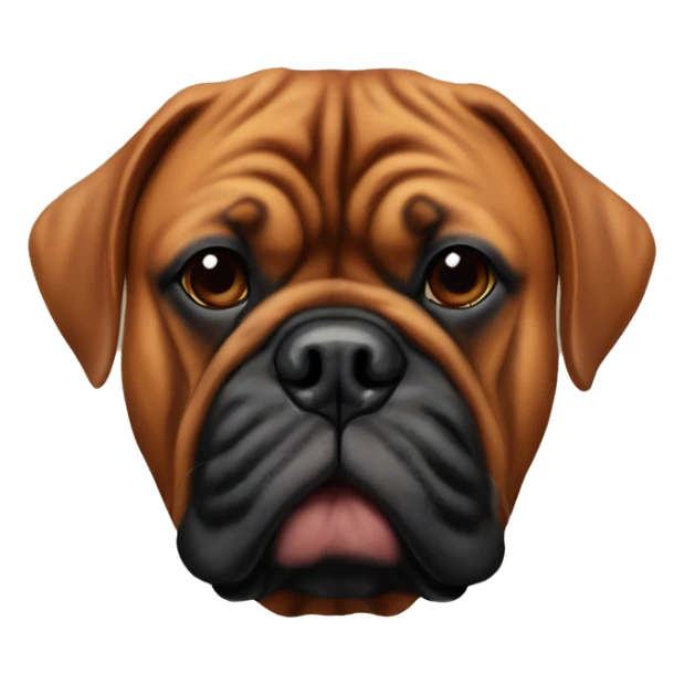 Dogue de Bordeaux with black mask sticker