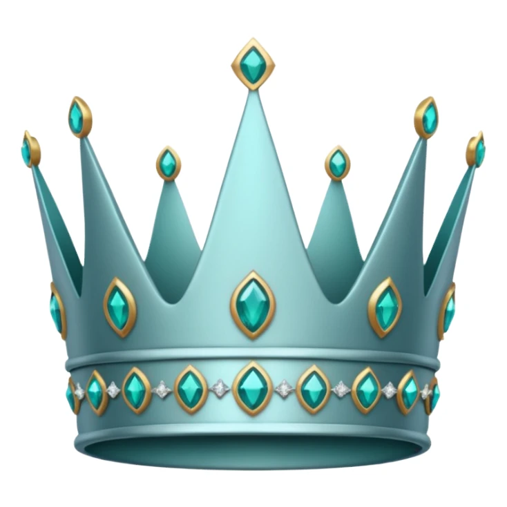 silver feminine crown with teal gems sticker