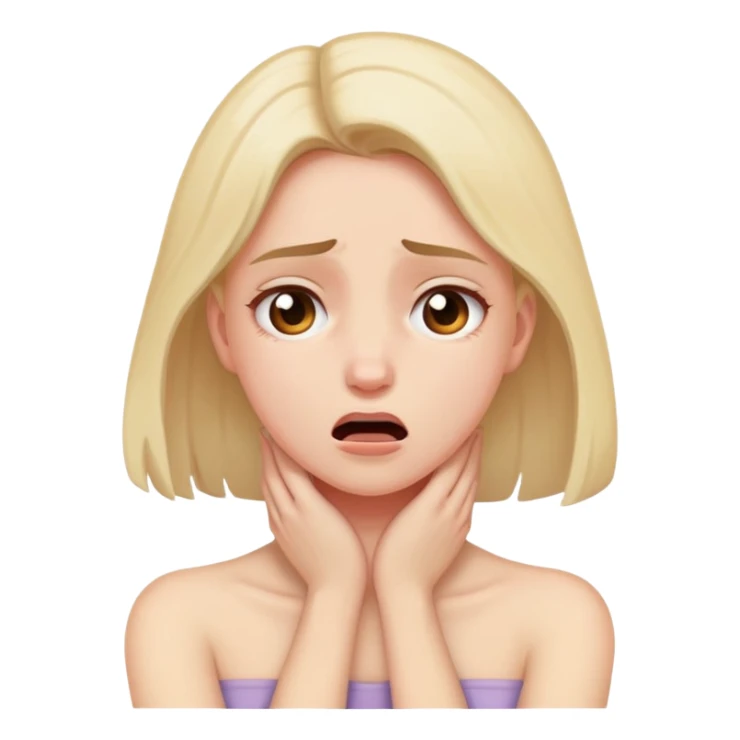 girl holding neck in agony sticker