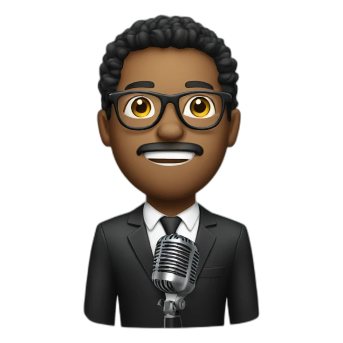 Vocalist with glasses and microphone sticker