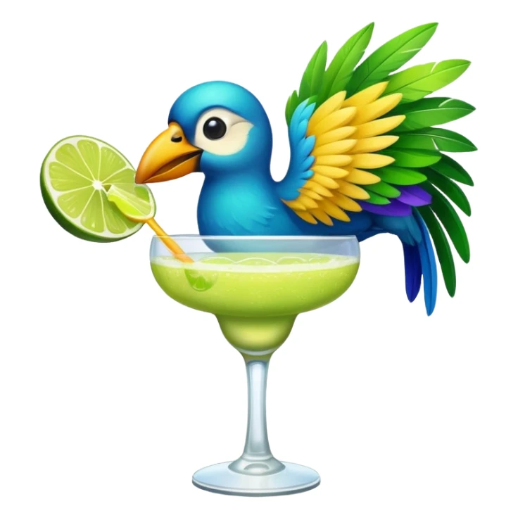 bird having margarita sticker