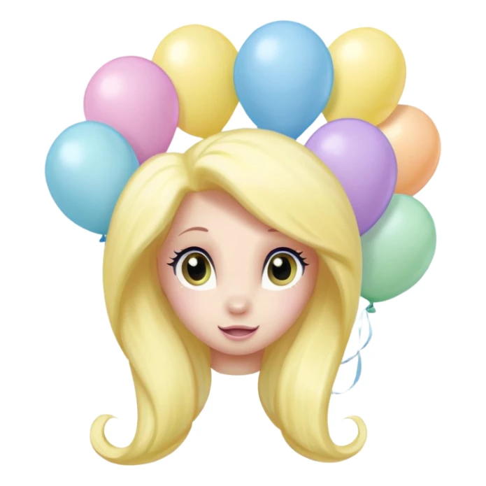 fluttershy mlp pastel balloons floating above its mane. sticker