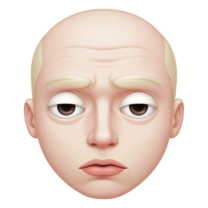 Man with his lips squished and empty eyes sticker