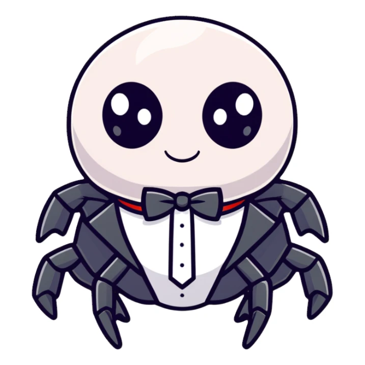 spider in a tuxedo sticker