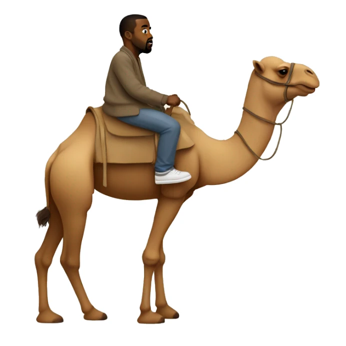 kanye west riding a camel  sticker