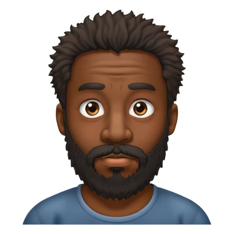heavy black guy with nose stud and scraggly beard sticker