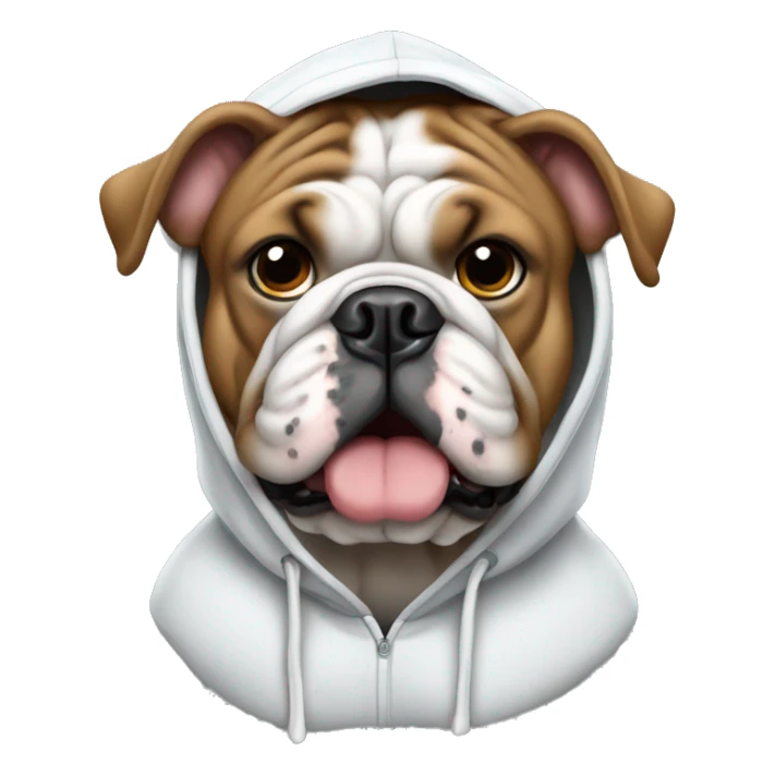 Bulldog wearing hoodie  sticker