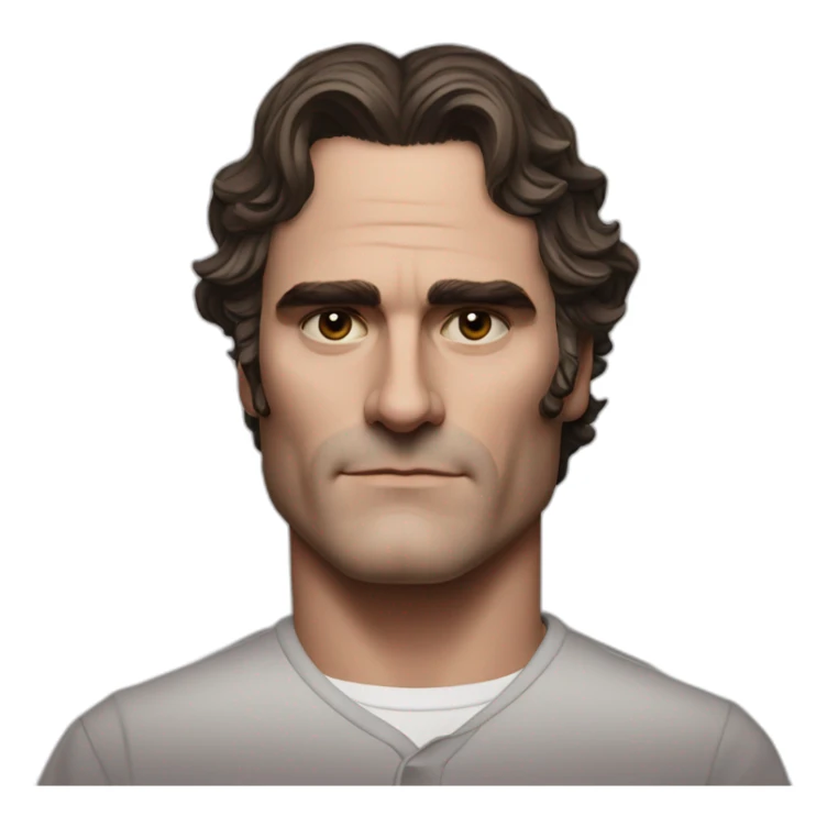 Joaquin Phoenix wearing a henley shirt sticker