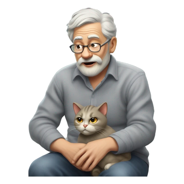 Old cat farting on a man sticker