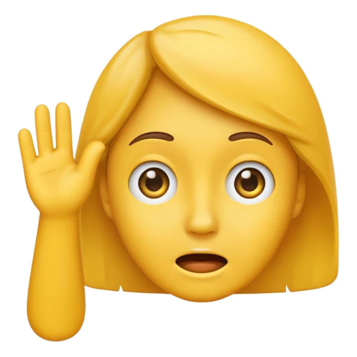 emoji slightly waving with an anxious face sticker